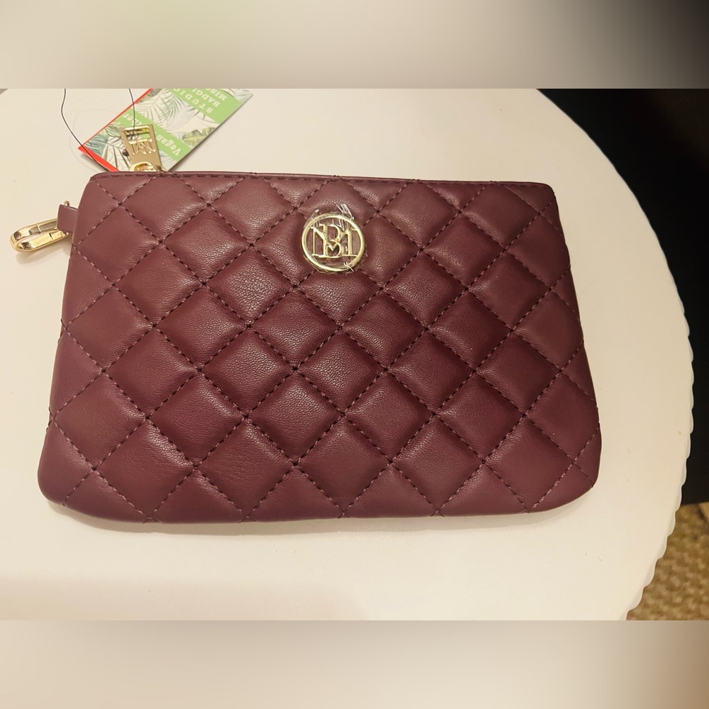 Quilted Burgundy Clutch
